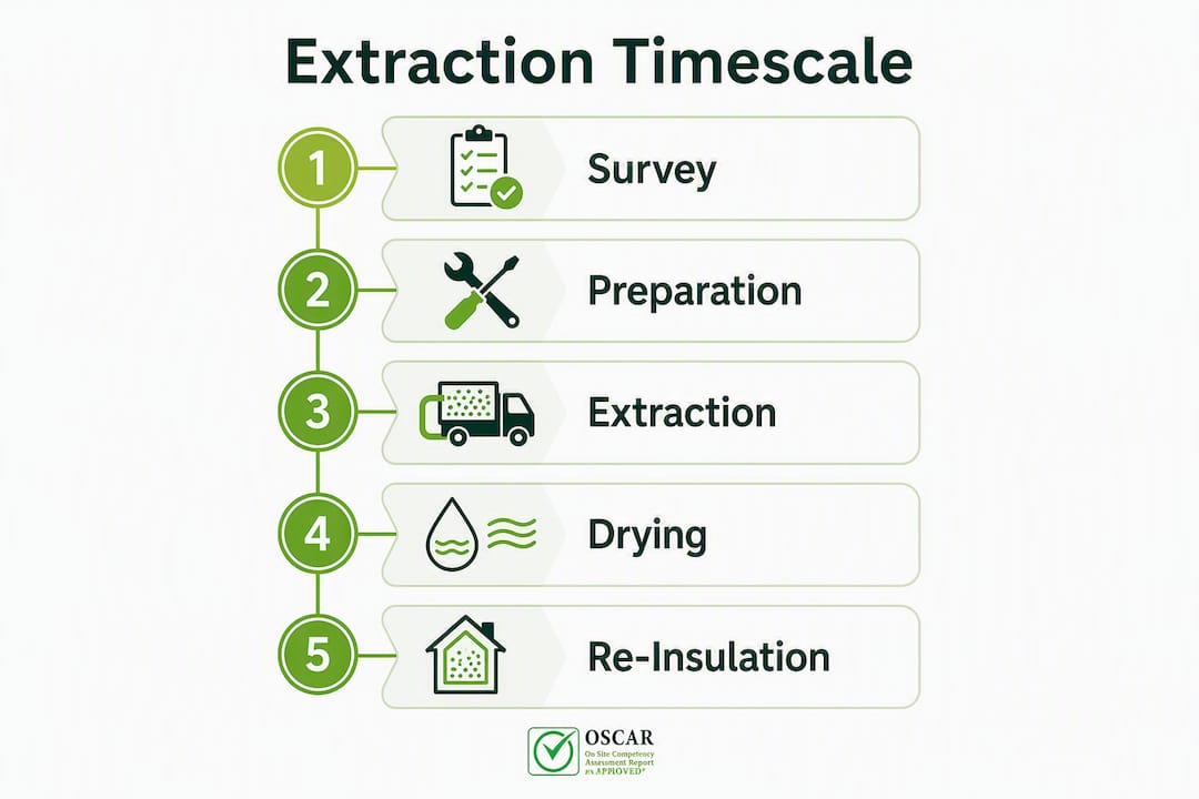 Infographic showing cavity wall extraction process steps