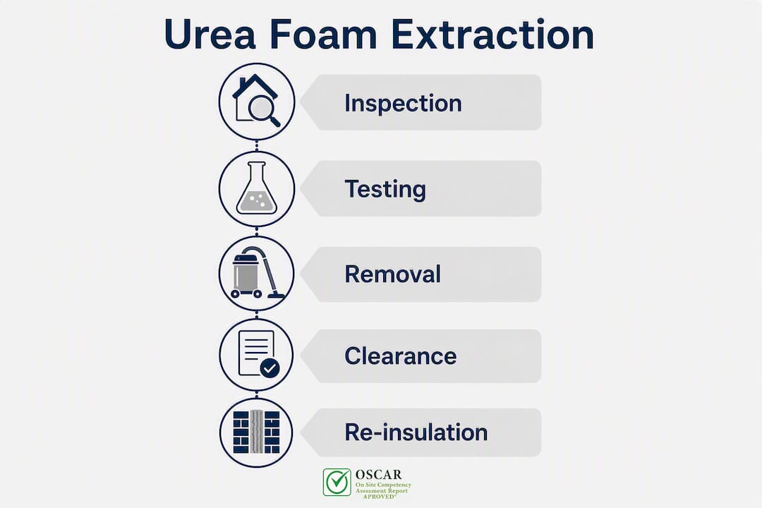 Infographic showing urea foam extraction steps