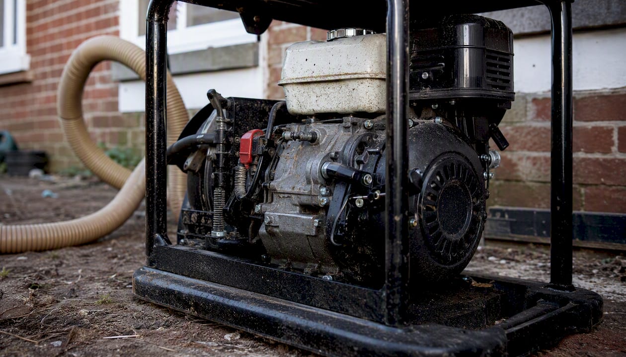 Petrol engine detail of cavity wall extraction machine