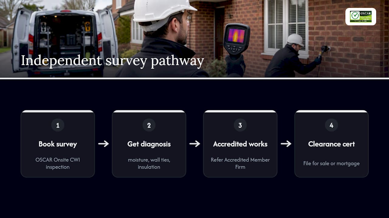 Get an independent survey before you pay for reinstallation — overview diagram