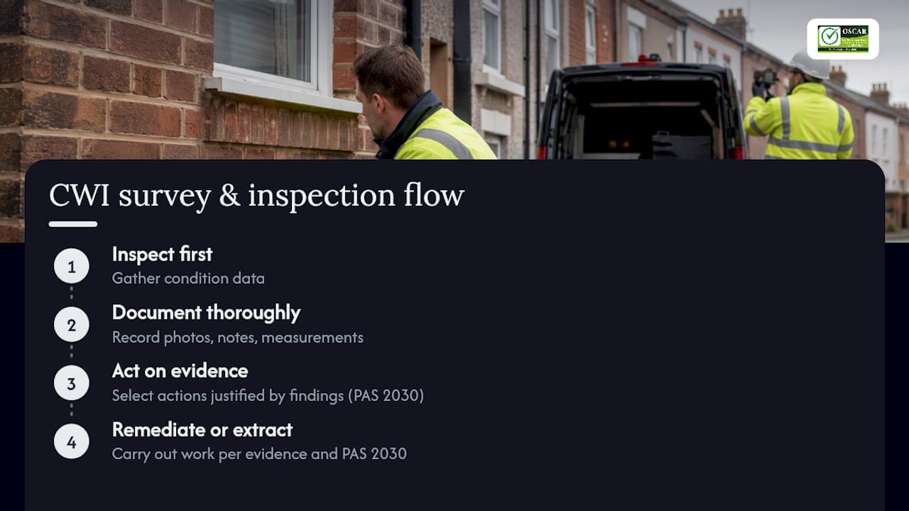 Diagram of CWI survey and inspection steps